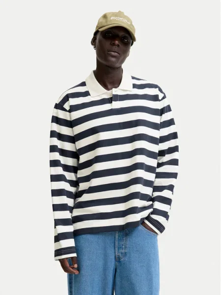 Jack & Jones Tricou polo Bleecker Bleumarin alb