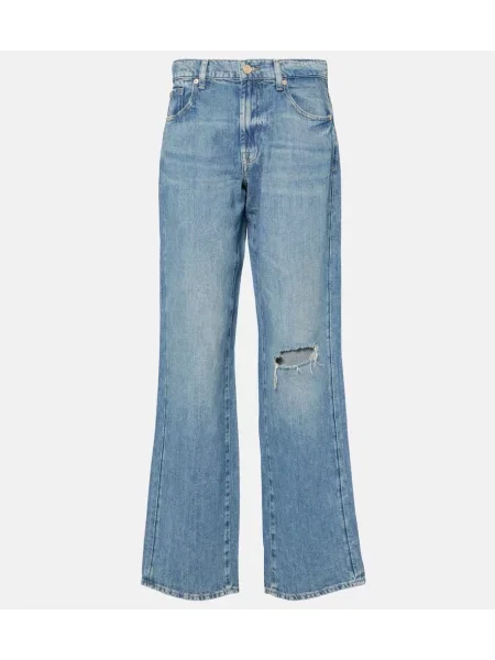 Obrabljen široke kavbojke 7 For All Mankind modra