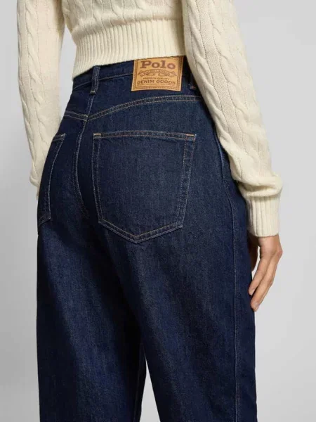 Jeansy o kroju ankle straight fit z wpuszczanymi Polo Ralph Lauren