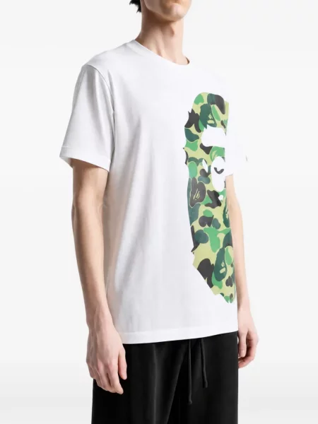 Tricou A Bathing Ape® cu imagine cu model camuflaj alb
