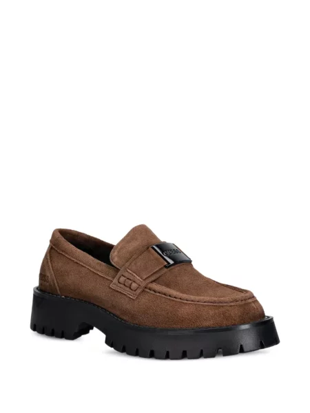 Szarvasbőr loafer Guess autogrammal barna