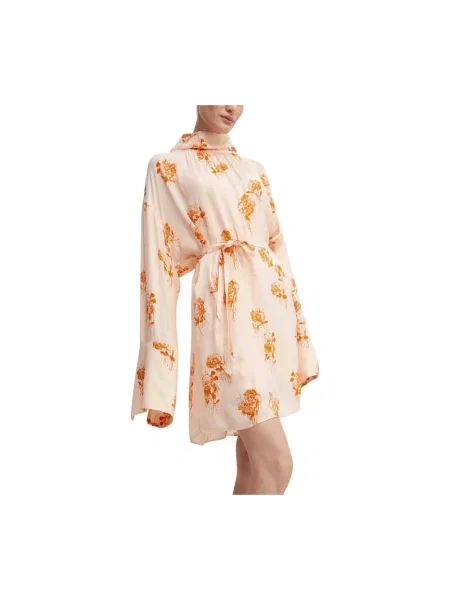 Day Birger et Mikkelsen sukienka Jay Falling Flowers pomarańczowy mini oversize różowa