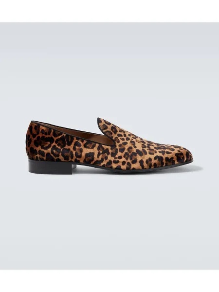 Loaferke Gianvito Rossi s potiskom z leopardjim vzorcem rjava