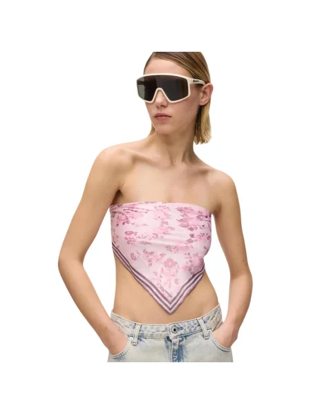 Fular Karl Lagerfeld Jeans cu model floral roz