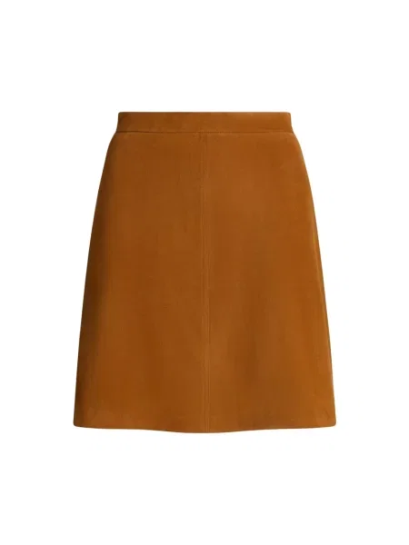 Spódnica skórzana Kiton brązowa