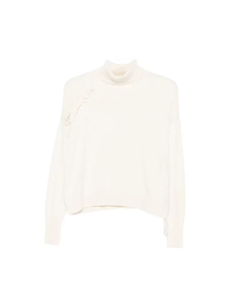 Sweter z golfem Twinset beżowy
