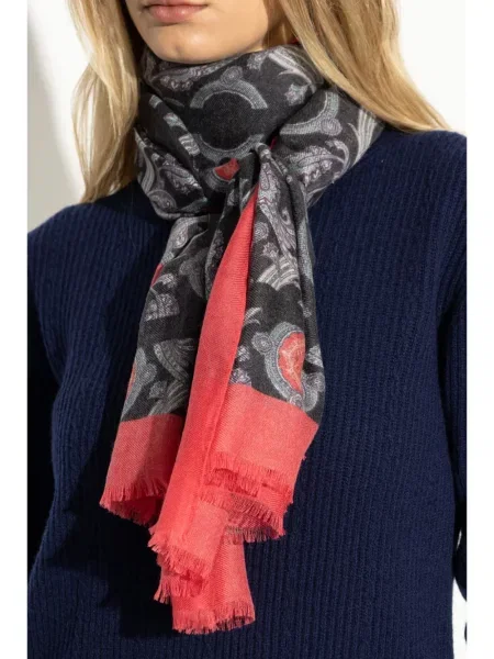Raštuotas šalikas Etro su paisley raštu mėlyna