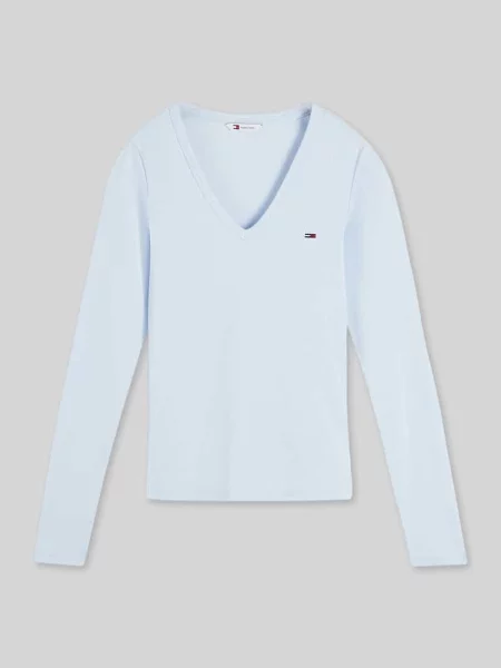 Bluzka z długim rękawem o kroju slim fit z detalem z logo Tommy Jeans