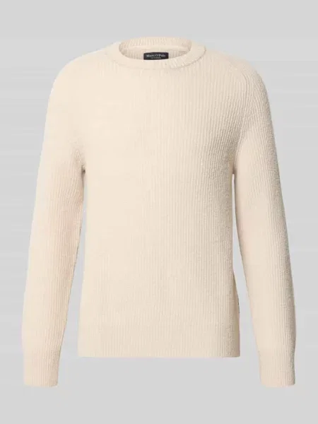 Sweter o kroju regular fit z mieszanki żywej wełny Marc O'polo beżowy
