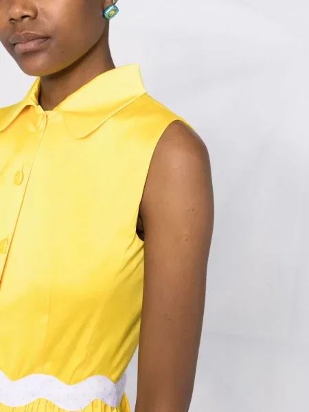 Cu centură rochie midi Moschino galben
