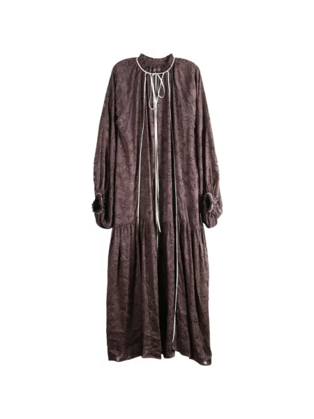 Rochie maxi Yangkehan din dantelă maro