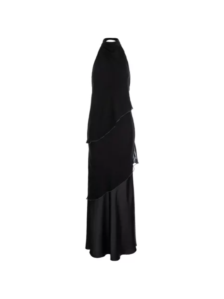 Maksi haljina V:pm Atelier s halter ovratnikom crna