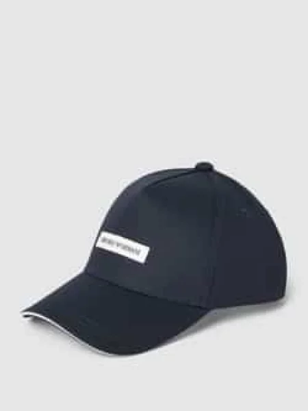 Czapka z daszkiem Emporio Armani z logo niebieska