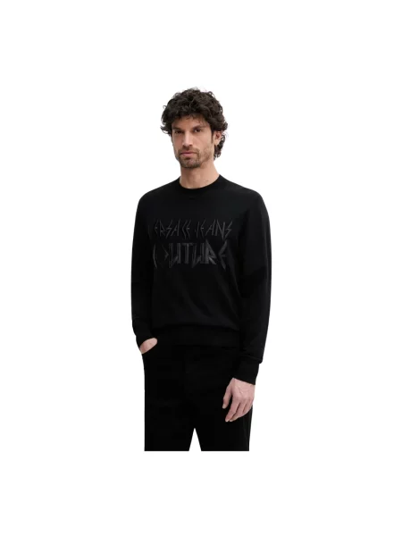 Versace Jeans Couture sweter z domieszką kaszmiru lekki czarny