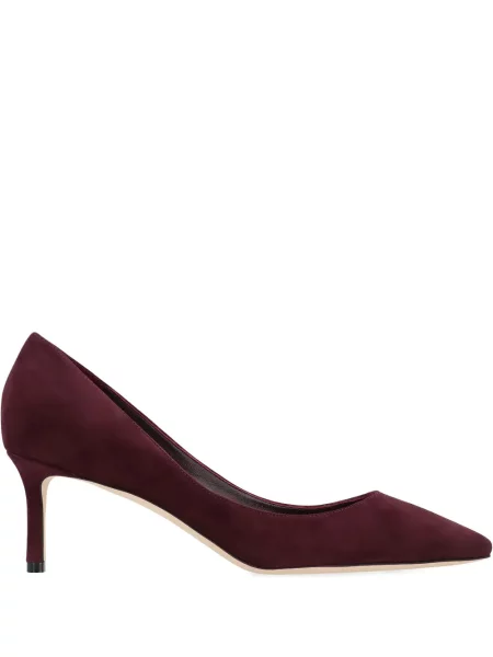 Pantofi cu toc Jimmy Choo din piele de căprioară roșu