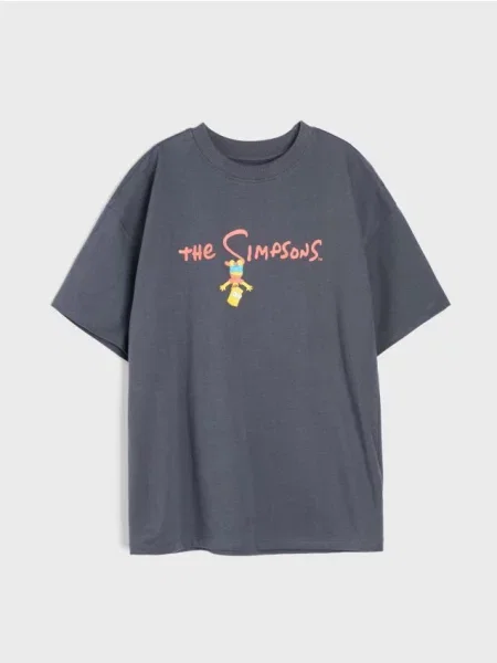 Sinsay tričko s potiskem na zádech The Simpsons šedá
