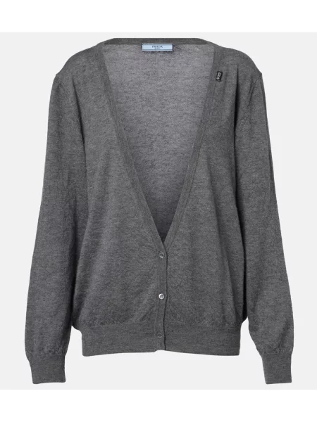 Cardigan Prada din cașmir gri