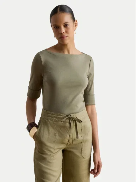 Lauren Ralph Lauren Tričko JUDY kaki zelená