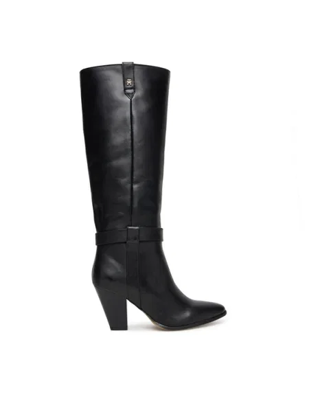 Tommy Hilfiger Ботуши T-Strap Pointy черен
