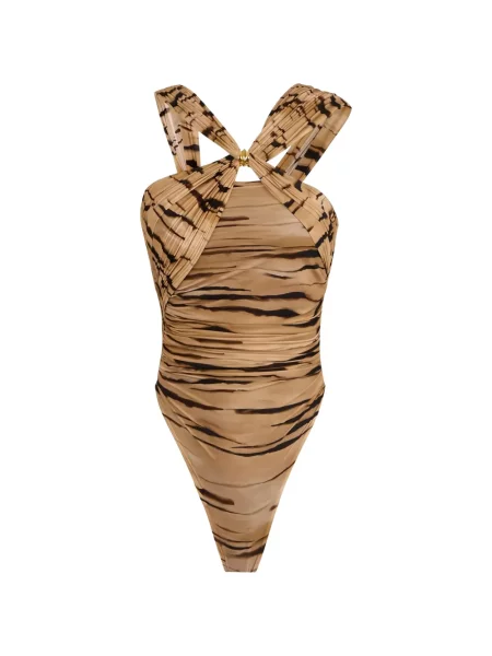 Body Elisabetta Franchi cu imagine cu dungi de tigru