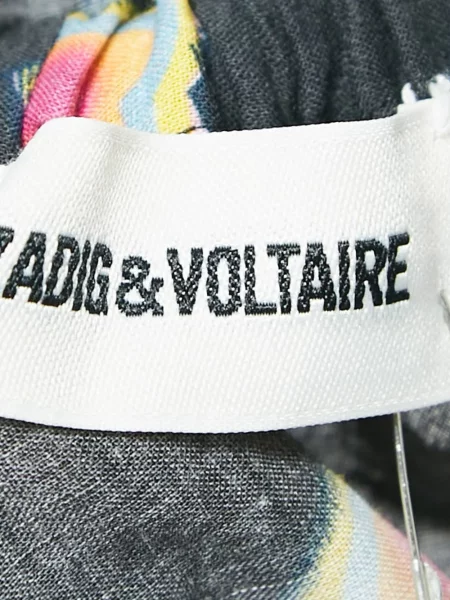Top Zadig&voltaire cu imagine cu motiv cu inimi cu un umăr gol negru