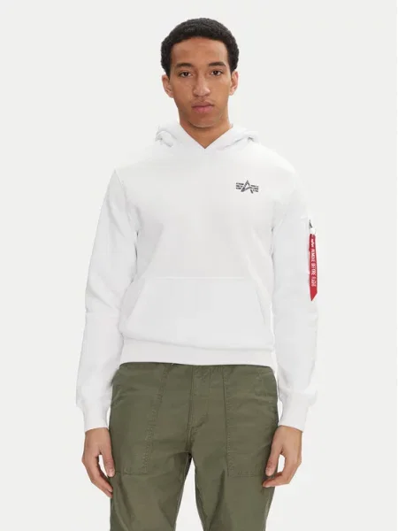 Свитшот Alpha Industries с принтом белый