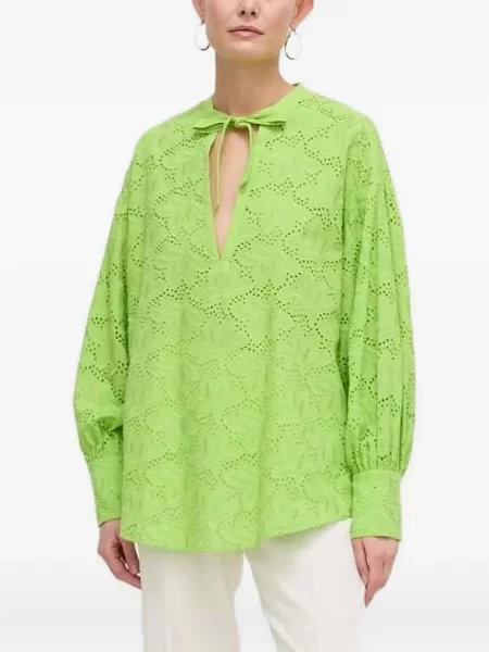 Bluză Silvian Heach cu broderie verde