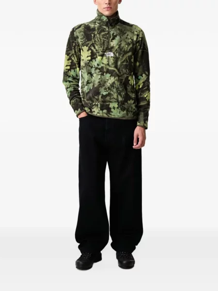 Džemper The North Face od flisa s autogramom zelena