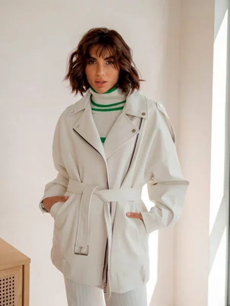 Кожаная куртка Milirud белая