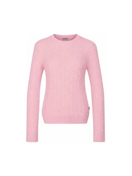Sweter Barbour z okrągłym dekoltem różowy