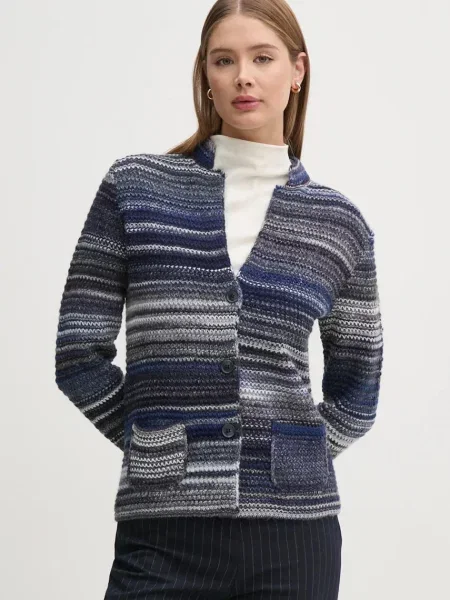 United Colors of Benetton cardigan din lana marin albastru