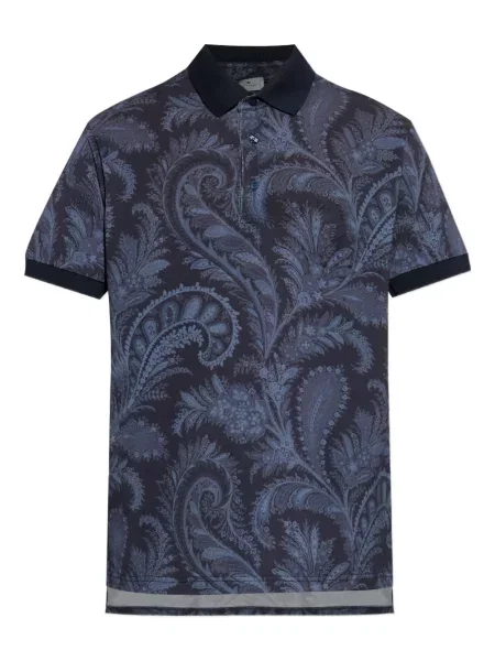 Polo Etro cu imagine cu model paisley albastru