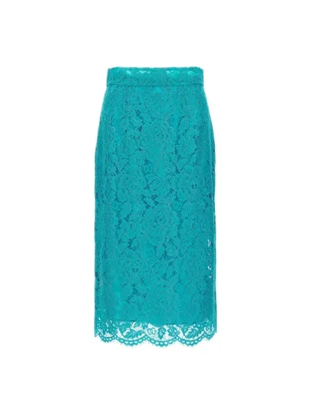 Spódnica Dolce And Gabbana z wysoką talią niebieska