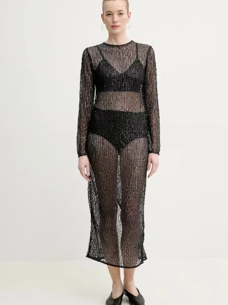 Samsoe Samsoe rochie SAMADDA maxi mulata negru