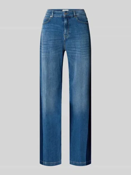 Jeansy Krój wide fit w 5 kieszeni Model Mari Meadow' Opus Pants granatowe