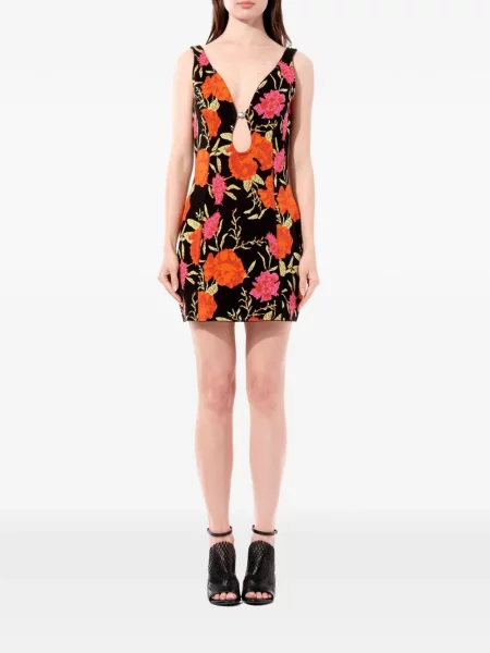 Rochie Balenciaga cu model floral cu imagine negru