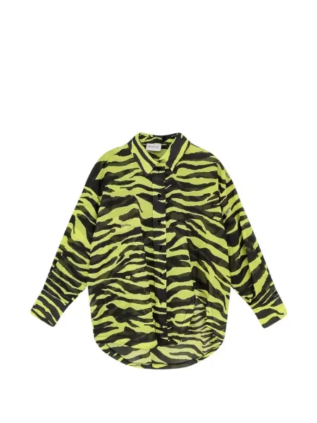 Cămașă The Attico cu imagine cu imprimeu animal print asimetrică galben