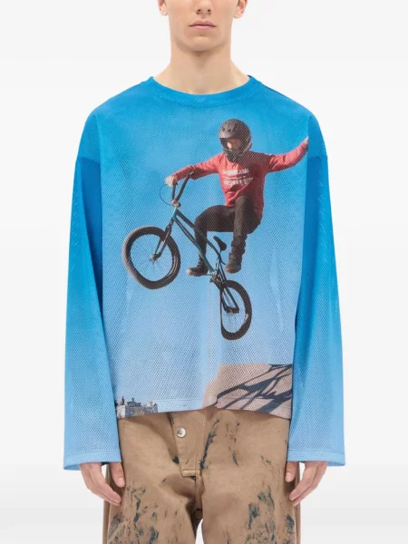 Tricou Msgm lung albastru