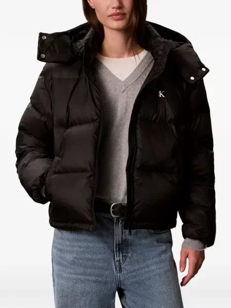 Geacă Calvin Klein cu glugă negru