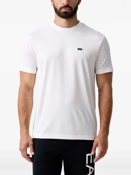 Tricou Ea7 Emporio Armani cu autograf alb