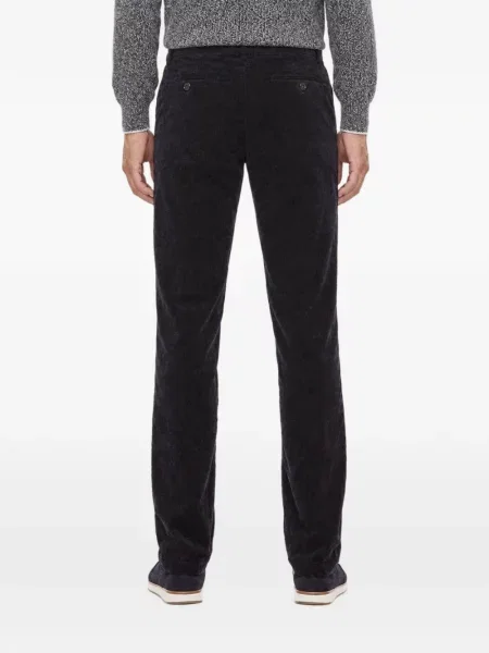 Pantaloni Brunello Cucinelli de catifea cord albastru