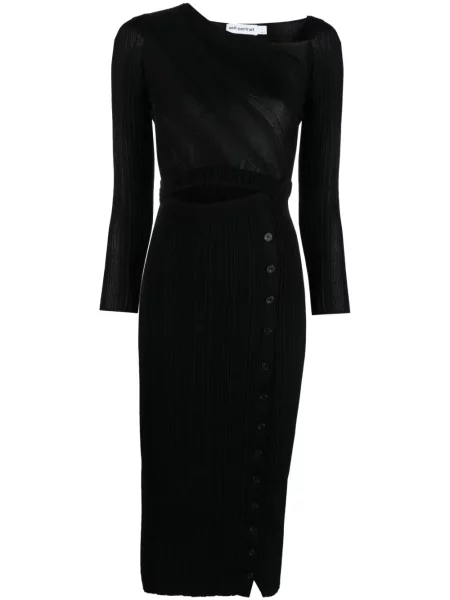 Rochie midi Self-portrait tricotate până la genunchi de costum negru