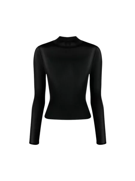 Golf bluzka Courreges skórzana czarna