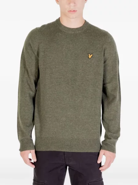 Pulover Lyle & Scott cu autograf verde