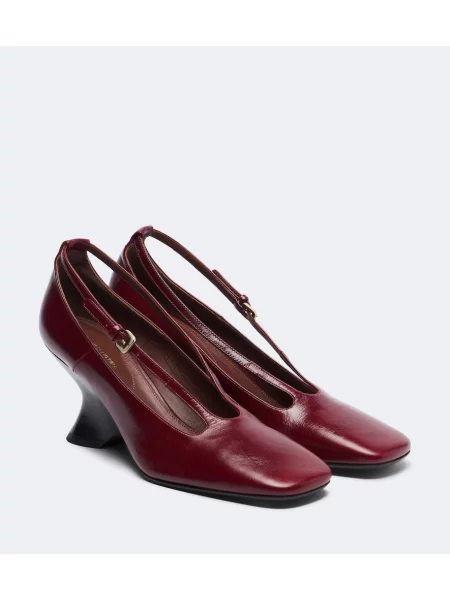 Pantofi cu toc Dries Van Noten din piele roșu