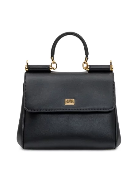 Torebka Dolce And Gabbana z klapami czarna