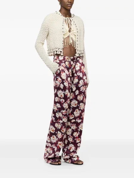 Lung cardigan Rabanne tricotate alb