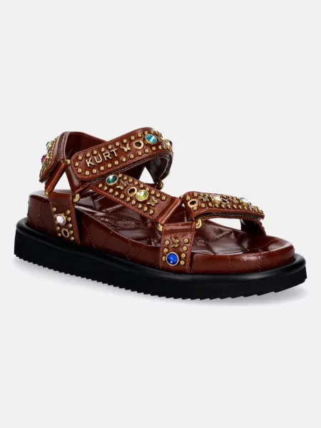 Kurt Geiger London usnjeni sandali Orson Sandal rjava