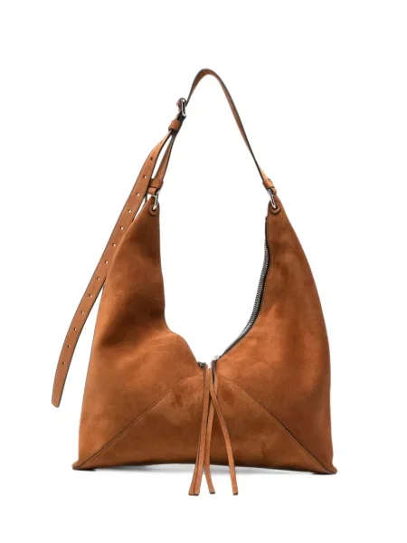 Geantă Moschino din piele de căprioară maro
