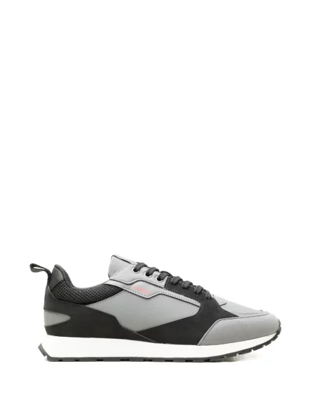 Sneakerși Boss cu șireturi din dantelă gri